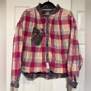 NWOT Free People Plaid Top